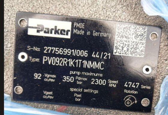 Parker PVplus PV092 Series PV092R1K1T1NMMC Axial Piston Pumps