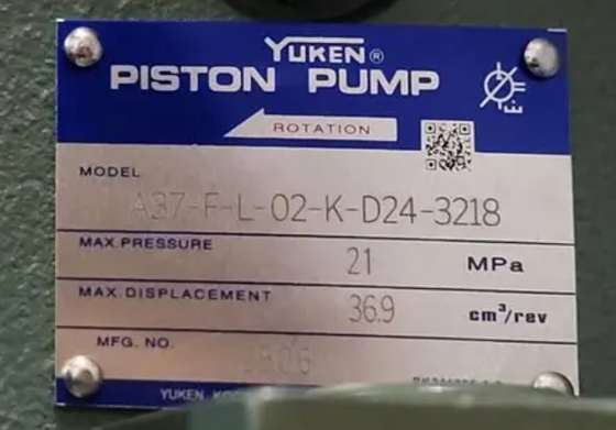 A37-F-R-02-K-DC24-32 Yuken A Series Variable Displacement Piston Pump Solenoid-two Pressure Control Type