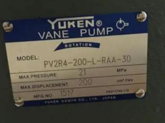 PV2R4-200-L-RAA-30 Yuken PV2R4 Series Single Vane Pumps